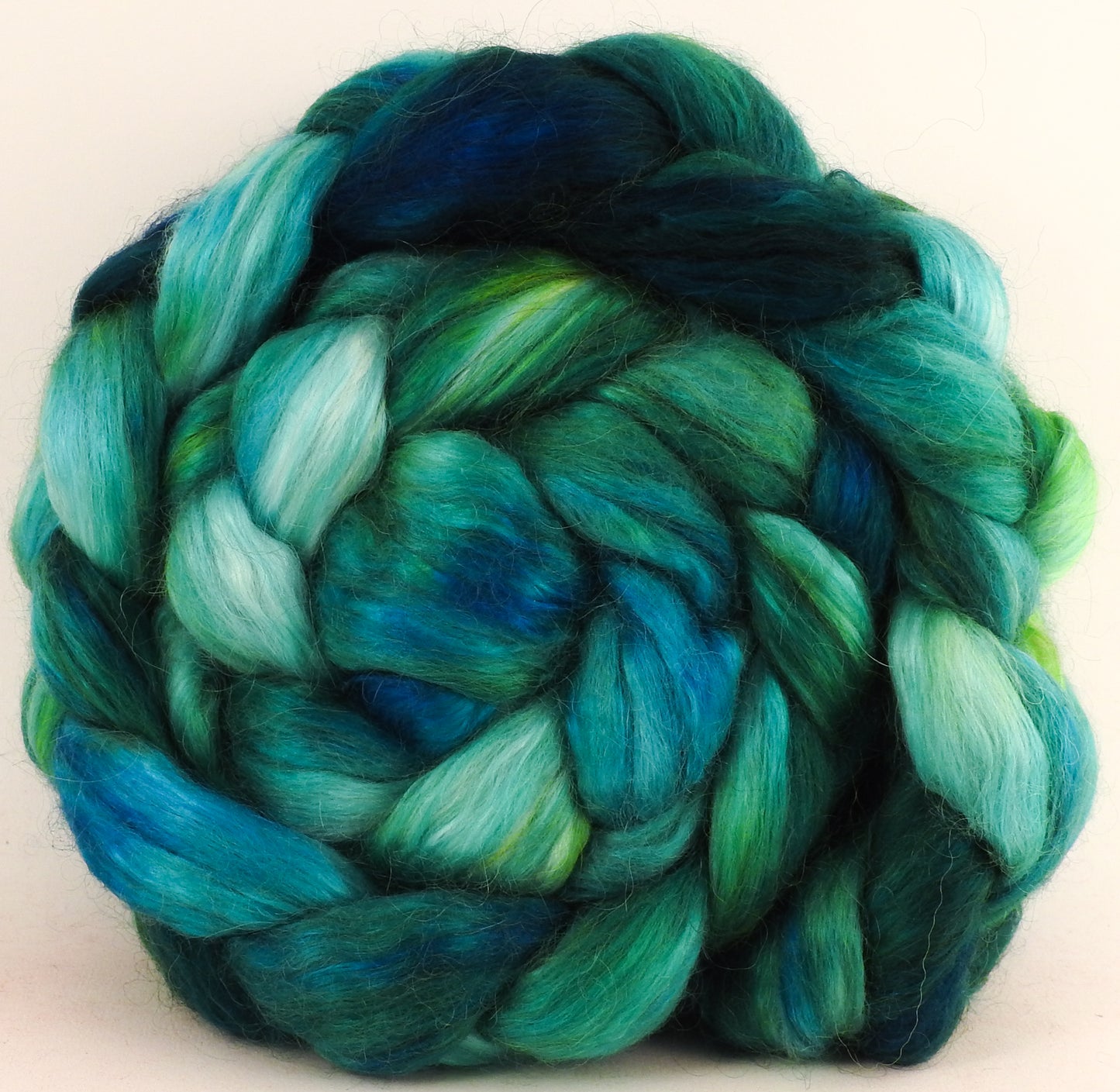 Hand-dyed wensleydale/ mulberry silk roving (65/35) - Maritime (6 oz) - Inglenook Fibers