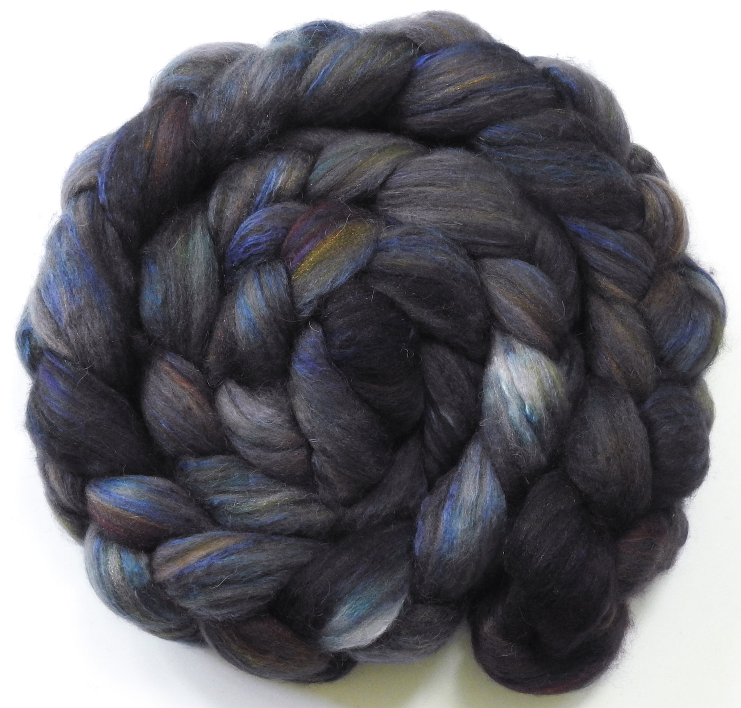 Espresso (5.7 oz) - Batt in a Braid #5 - Merino/ Camel/ silk/ faux cashmere/ firestar (25/25/25/12/12)