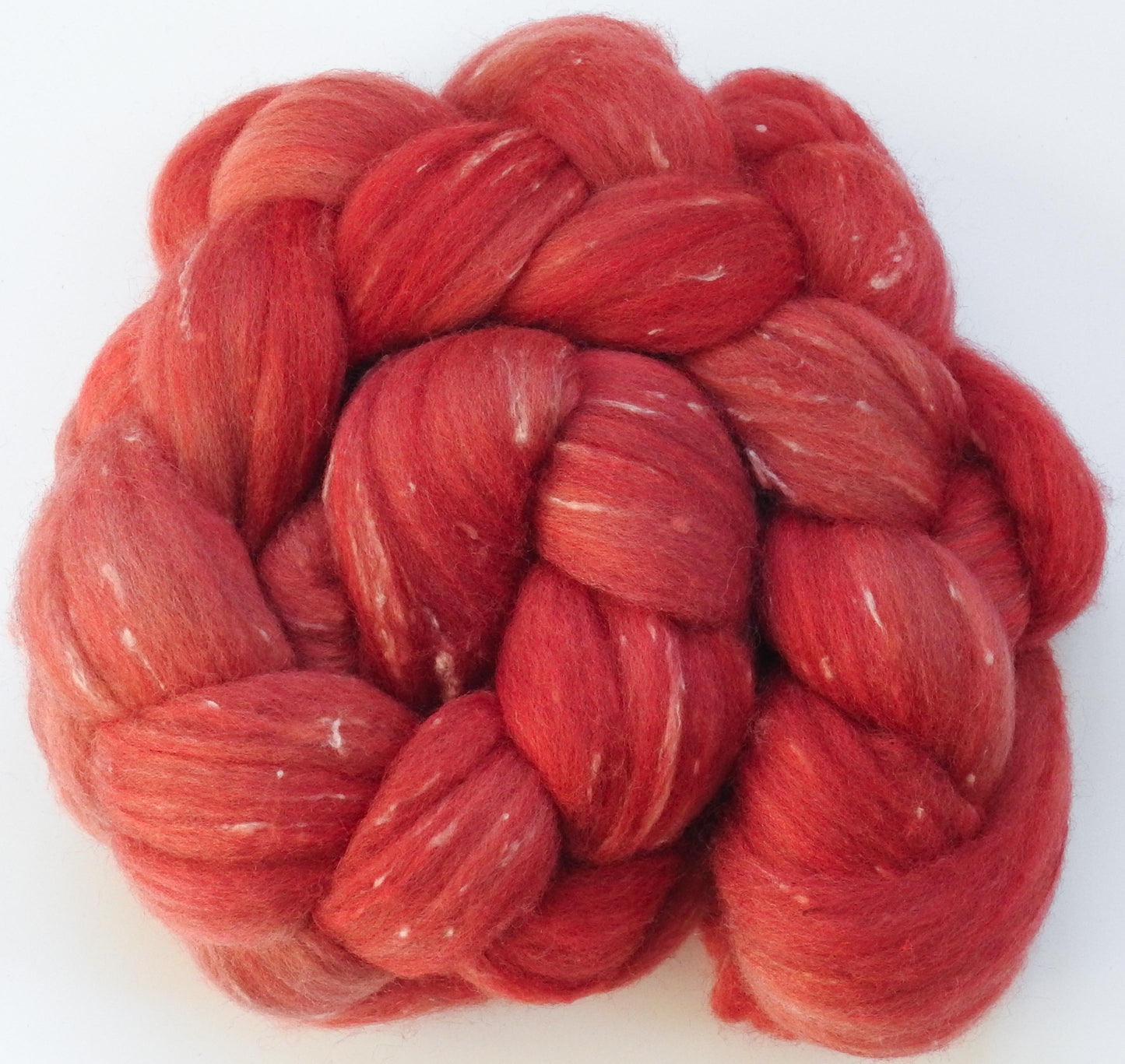 Nasturtium -Batt in a Braid #42 - Polwarth/ Tweed Blend / Peduncle&Tussah Silk( 50/25/25)