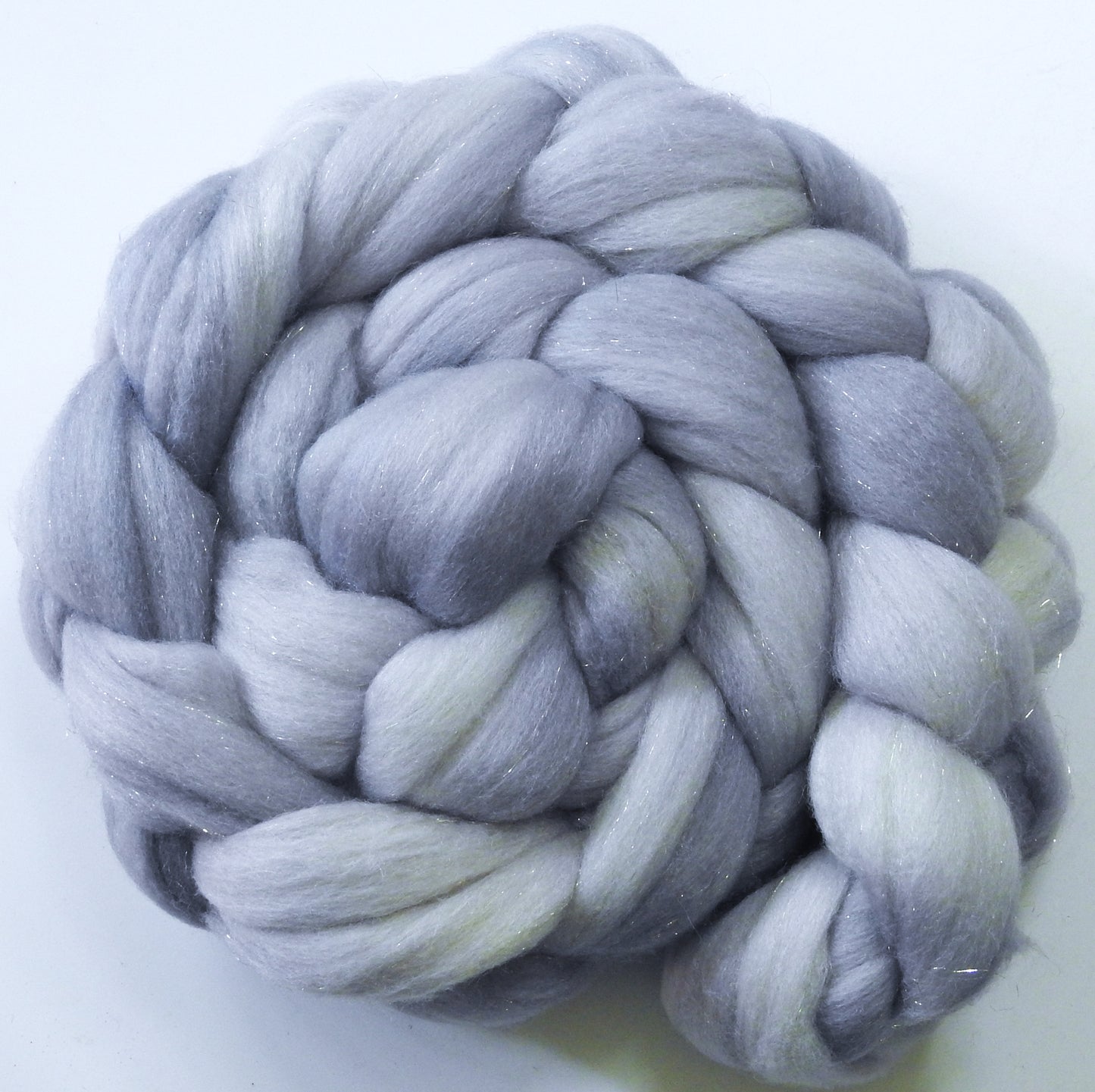 Whiskers - Batt in a Braid #58-(5 oz) Superfine Merino/ Tussah silk/ Gold Stellina(65/25/10)