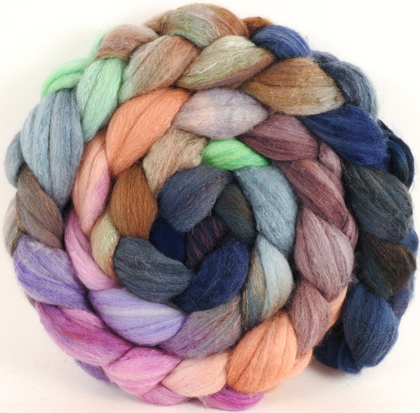 Hand dyed top for spinning -White Nights- (5.5 oz) Organic Polwarth / Tussah silk (80/20)