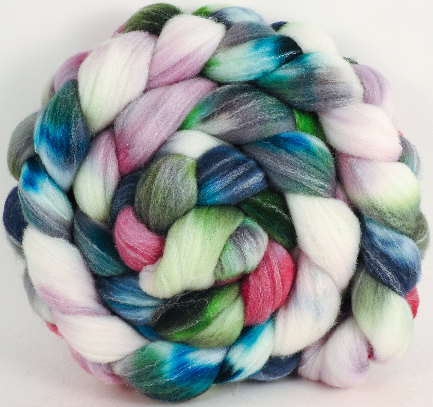 Hand dyed top for spinning - Lotus - (5.5 oz.) Targhee/silk/ bamboo (80/10/10)