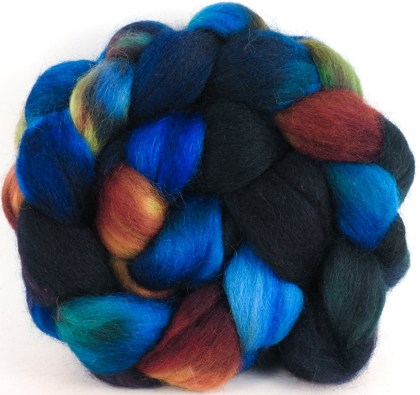 Batt in a Braid #43 - Labradorite - Dorset/Cheviot/Kid Mohair (60/20/20)