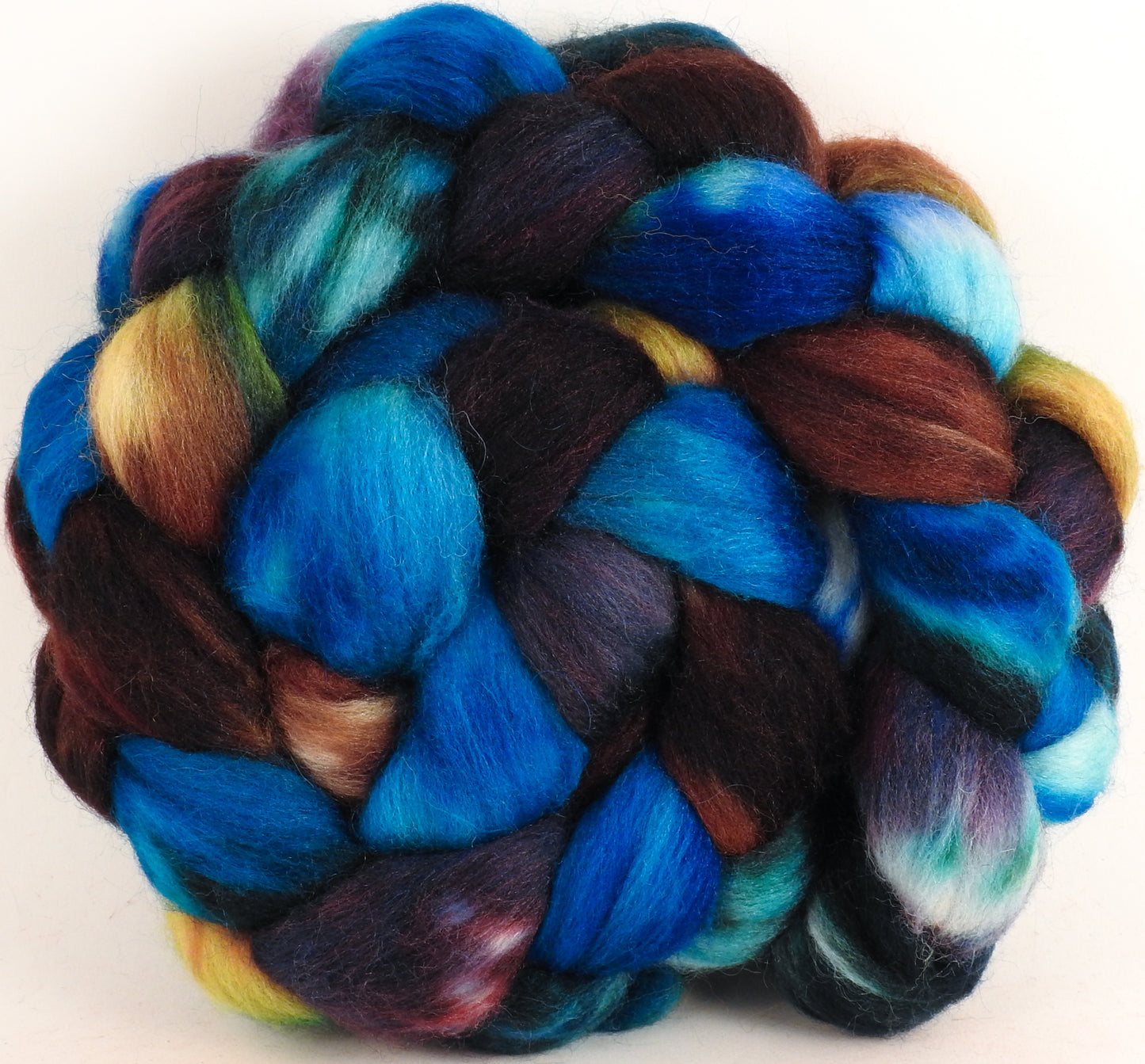 Batt in a Braid #44- Labradorite (5.5 oz) - Southdown/Tussah Silk/Kid Mohair (65/25/10)
