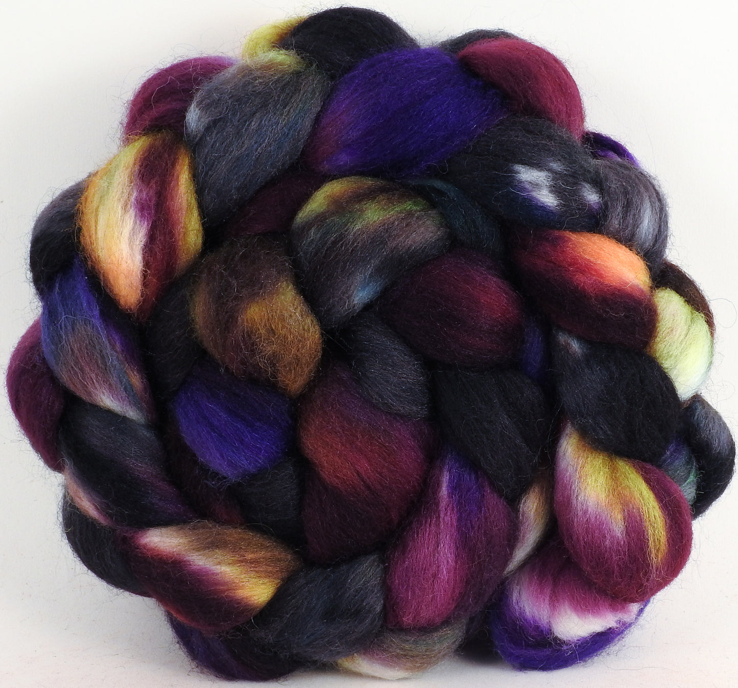 Batt in a Braid #44-Nuummite (5.7 oz) - Southdown/Tussah Silk/Kid Mohair (65/25/10)