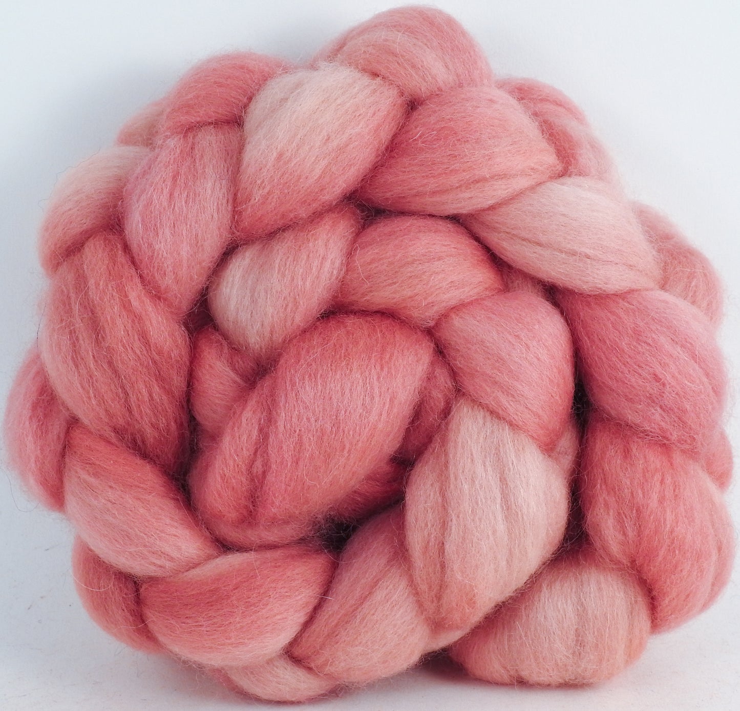 Batt in a Braid #43 - Pink Grapefruit (5.4 oz.) - Dorset/Cheviot/Kid Mohair (60/20/20)