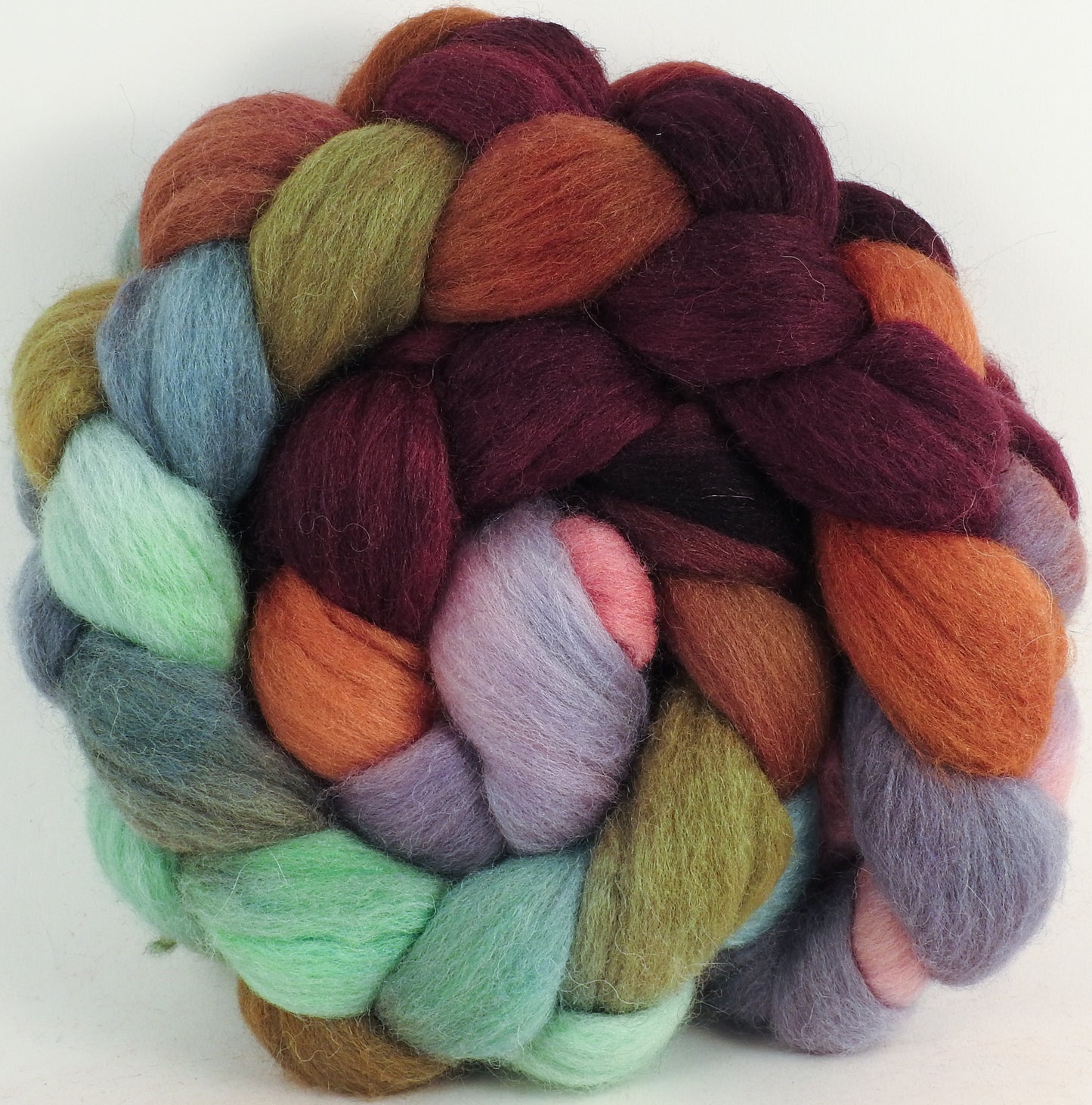 Batt in a Braid #44- Kelim (5.5 oz) - Southdown/Tussah Silk/Kid Mohair (65/25/10)