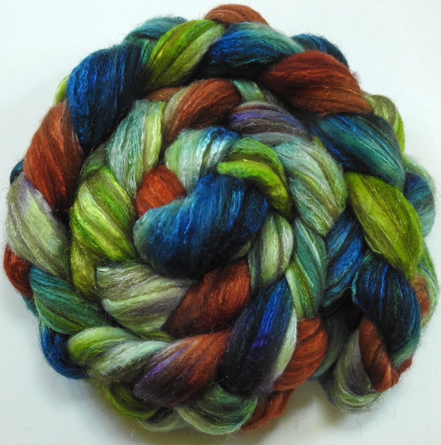 Naturalist (5.8 oz) - Batt in a Braid #7 - Polwarth/ Manx / Mulberry silk/ Firestar (30/30/30/10)