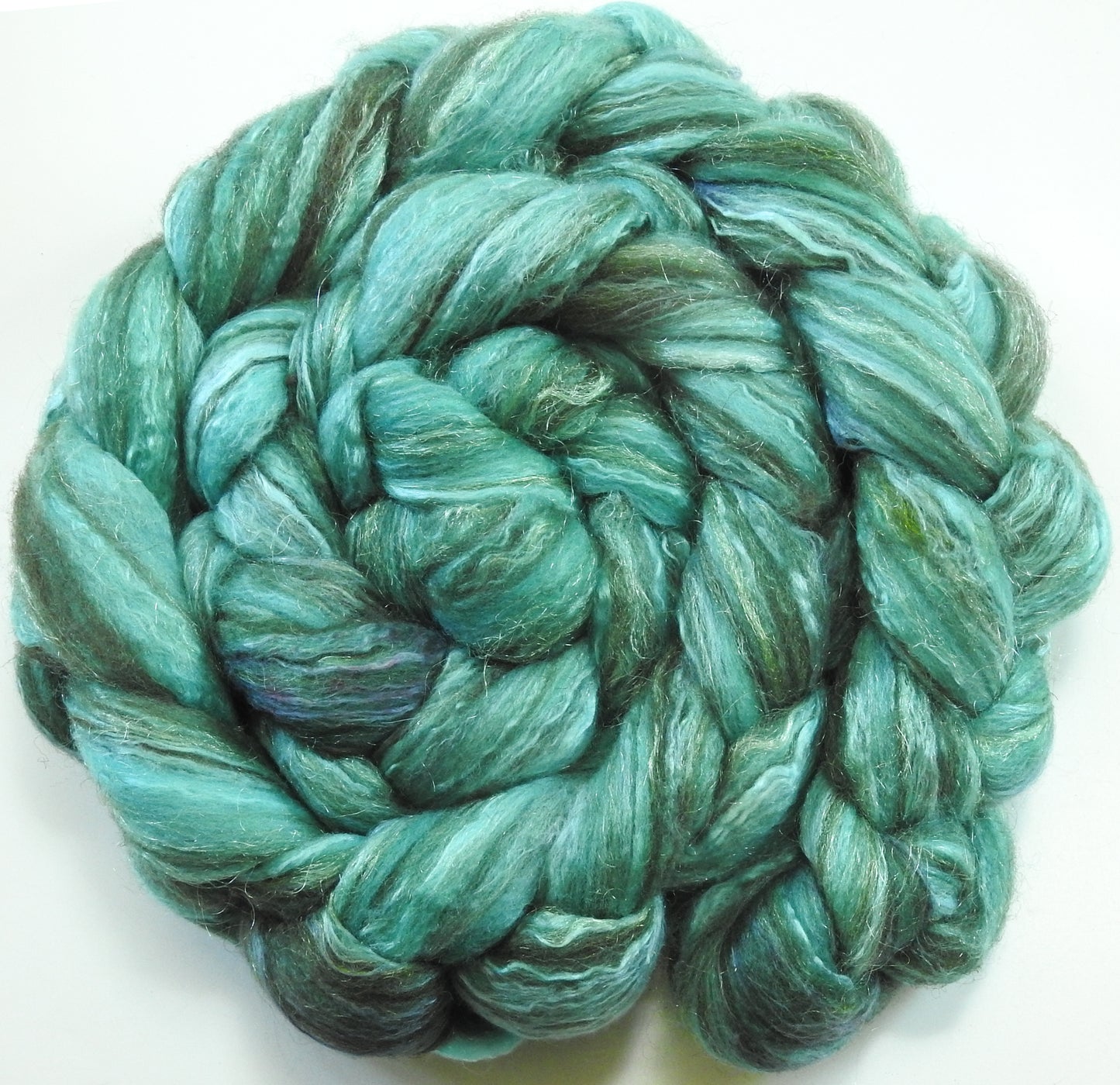 Altitude (5.6 oz) - Batt in a Braid #7 - Polwarth/ Manx / Mulberry silk/ Firestar (30/30/30/10)