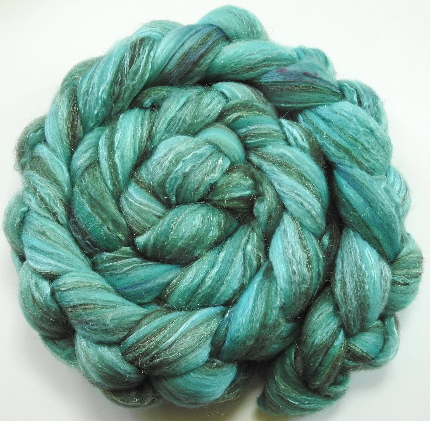 Altitude (5.6 oz) - Batt in a Braid #7 - Polwarth/ Manx / Mulberry silk/ Firestar (30/30/30/10)