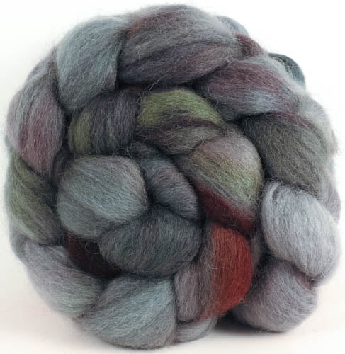 Batt in a Braid #43 - Asphalt (5.4 oz.) - Dorset/Cheviot/Kid Mohair (60/20/20)