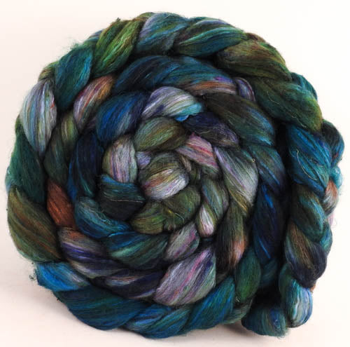 Batt in a Braid #39 - Singular 17 (5.6 oz) - Falkland Merino/ Mulberry Silk / Sari Silk (50/25/25)