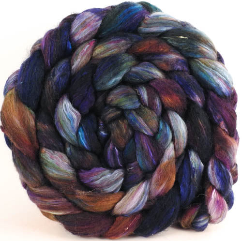 Batt in a Braid #39 - Singular 18 - Falkland Merino/ Mulberry Silk / Sari Silk (50/25/25)