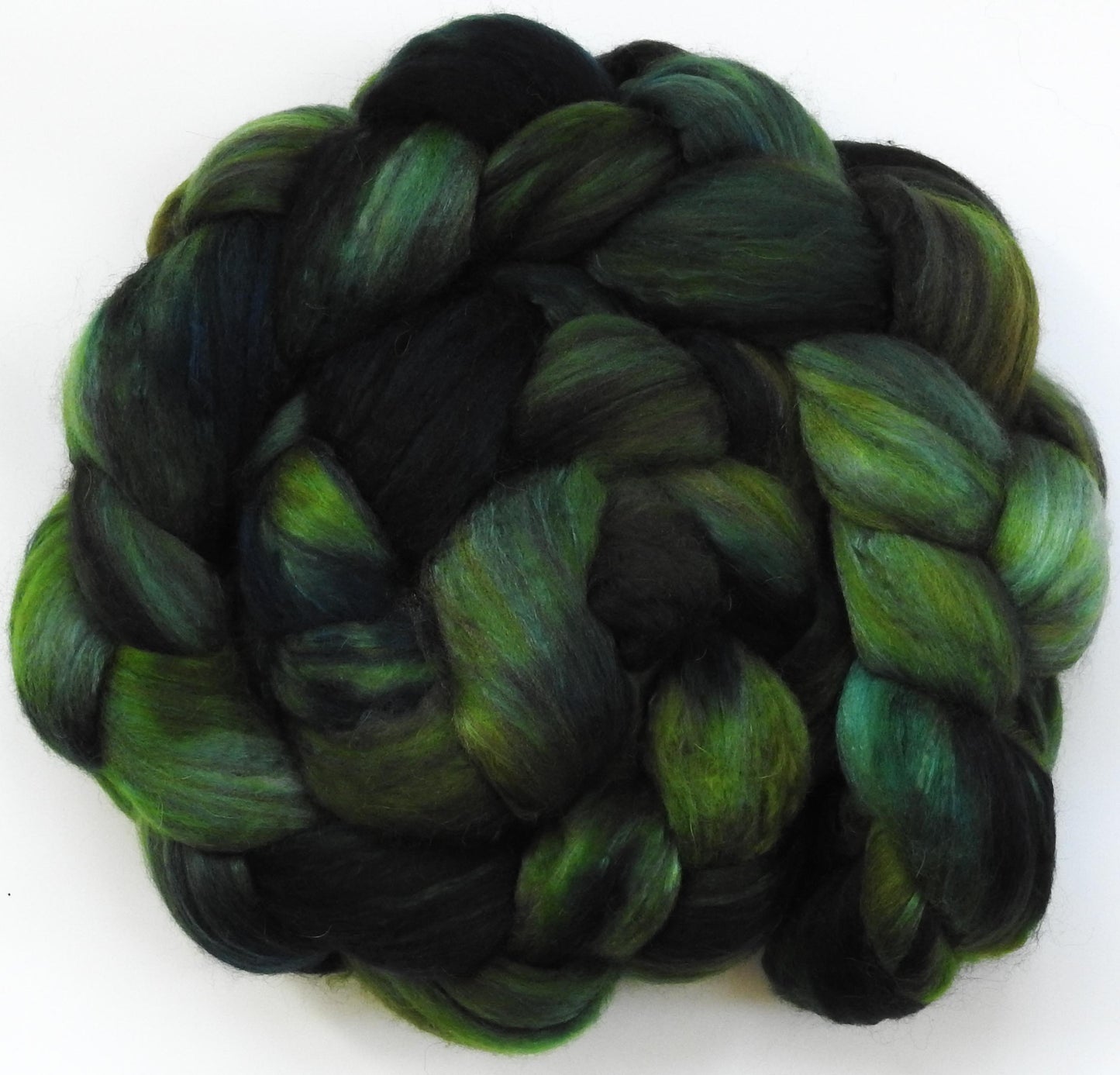 Dendrophile (5.7 oz) -Glazed Solid- Batt in a Braid #5- Merino/ Camel/ silk/ faux cashmere/ firestar (25/25/25/12/12)