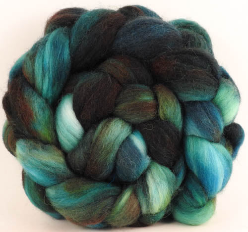 Batt in a Braid #44- Slither - Southdown/Tussah Silk/Kid Mohair (65/25/10)