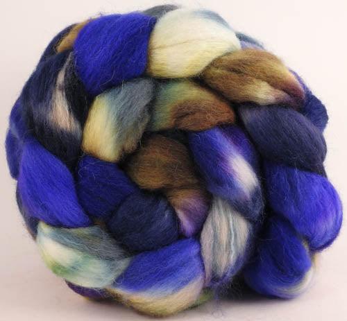 Batt in a Braid #44- Blue Suede Shoes (5.6 oz) - Southdown/Tussah Silk/Kid Mohair (65/25/10)