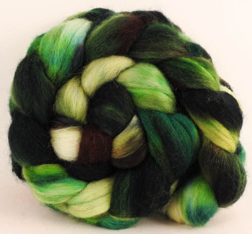Batt in a Braid #44- Foliage (5.8 oz) - Southdown/Tussah Silk/Kid Mohair (65/25/10)