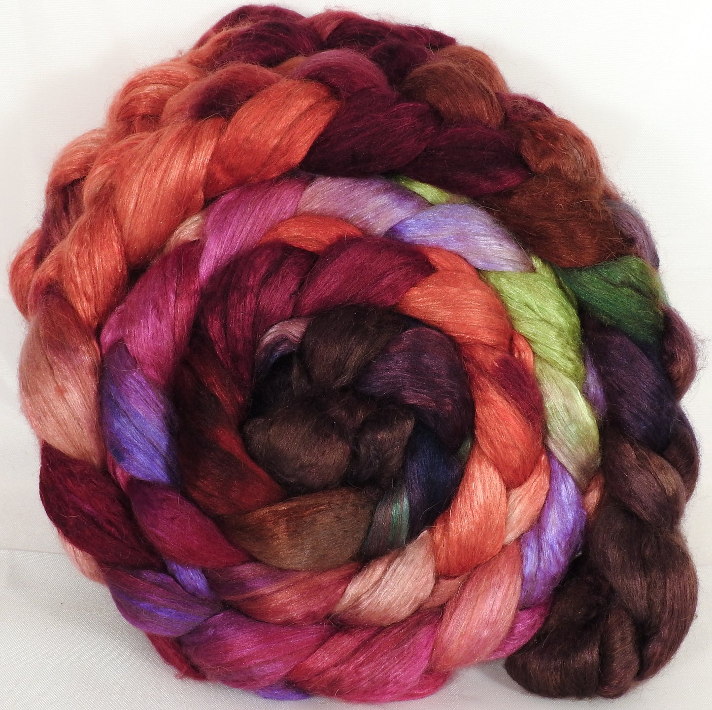 Baby camel/ tussah silk top (50/50) -Plum Pudding (4.1 oz.) - Inglenook Fibers