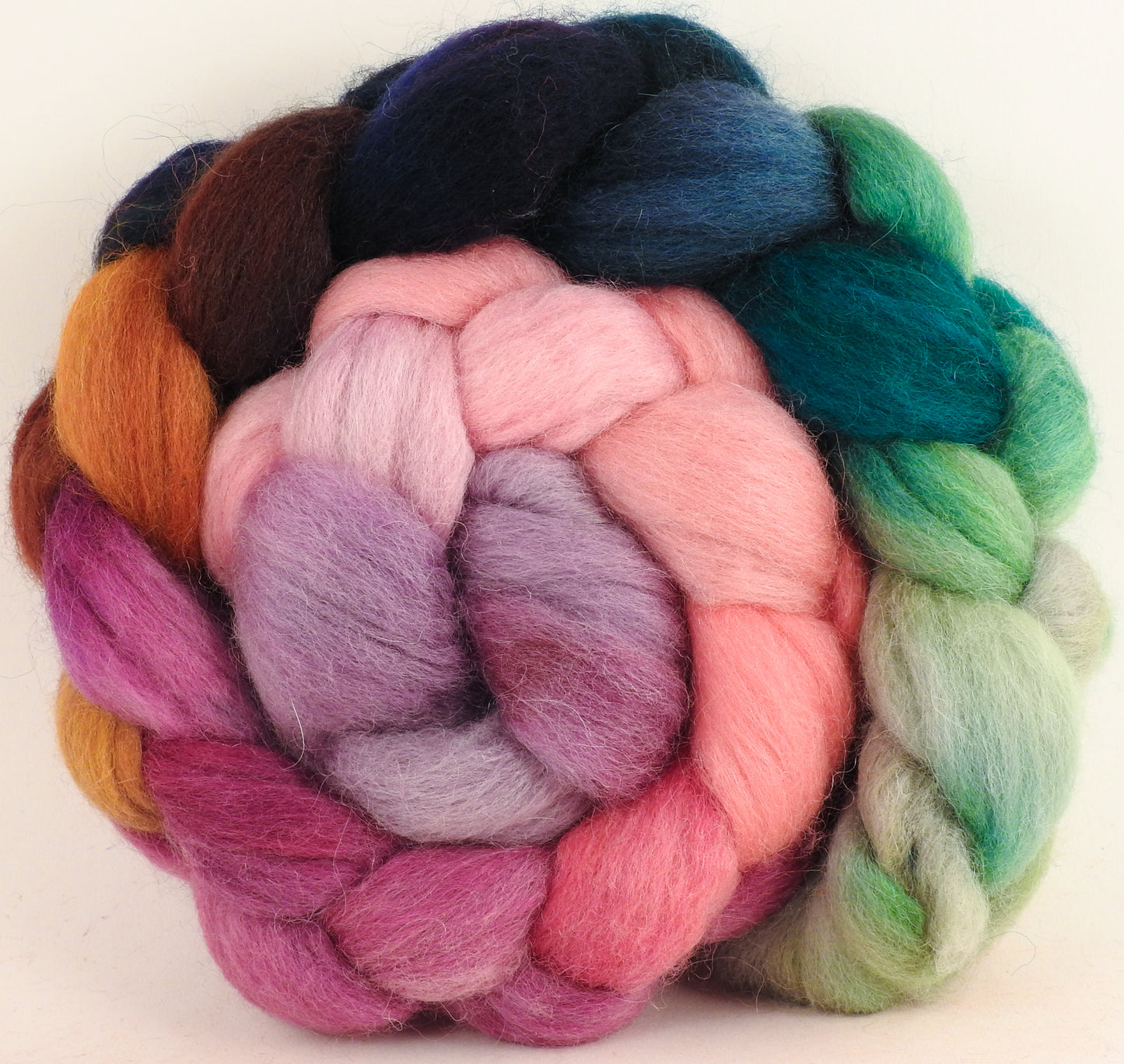 Batt in a Braid #43 -Color Me Happy (5.4 oz.) - Dorset/Cheviot/Kid Mohair (60/20/20)