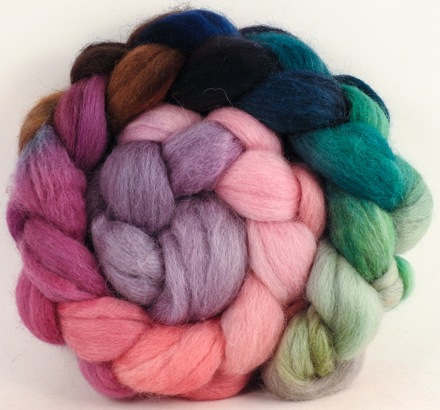 Batt in a Braid #43 -Color Me Happy (5.4 oz.) - Dorset/Cheviot/Kid Mohair (60/20/20)