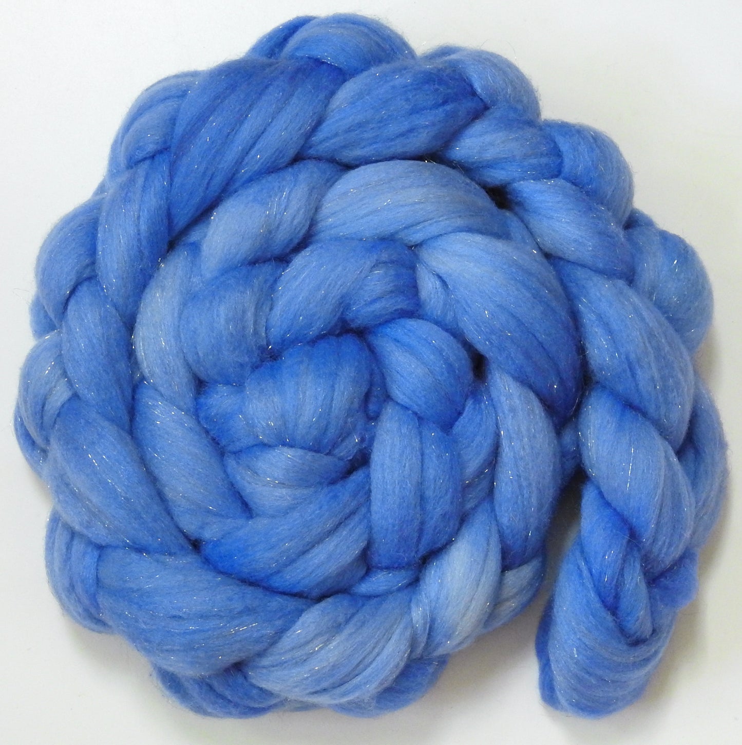 Starflower -(5.4 oz) Batt in a Braid #58-Superfine Merino/ Tussah silk/ Gold Stellina(65/25/10)