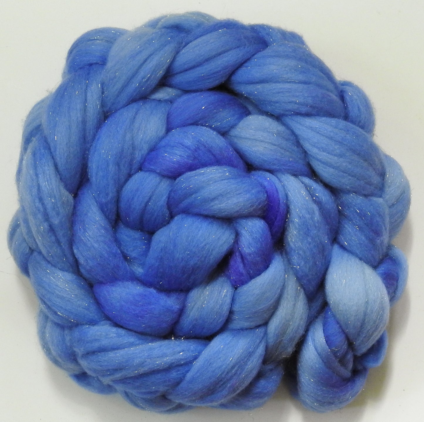 Starflower -(5.4 oz) Batt in a Braid #58-Superfine Merino/ Tussah silk/ Gold Stellina(65/25/10)