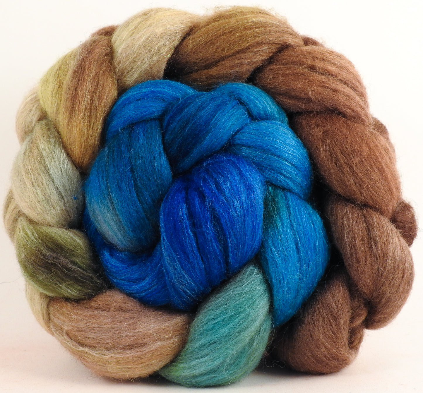 Batt in a Braid #27 - Rowboat -( 5.5 oz. ) Lt. Grey Shetland/ Falkland Merino / tussah silk (50/25/25)