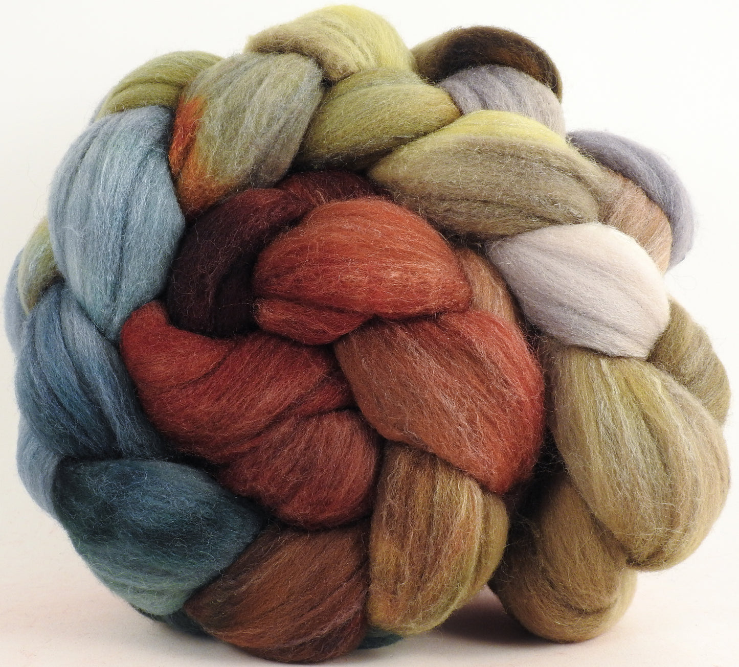 Hand dyed top for spinning -Winter Beech (5.4 oz.) Rambouillet /tussah silk (75/25)