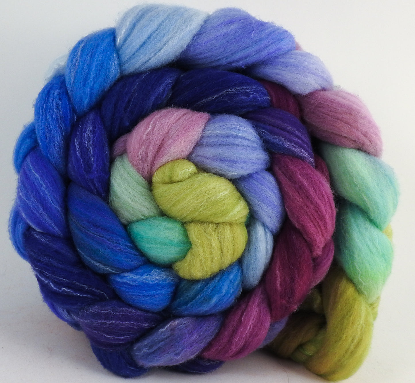 Hand dyed top for spinning - Larkspur - (5.6 oz.) Targhee/silk/ bamboo (80/10/10)