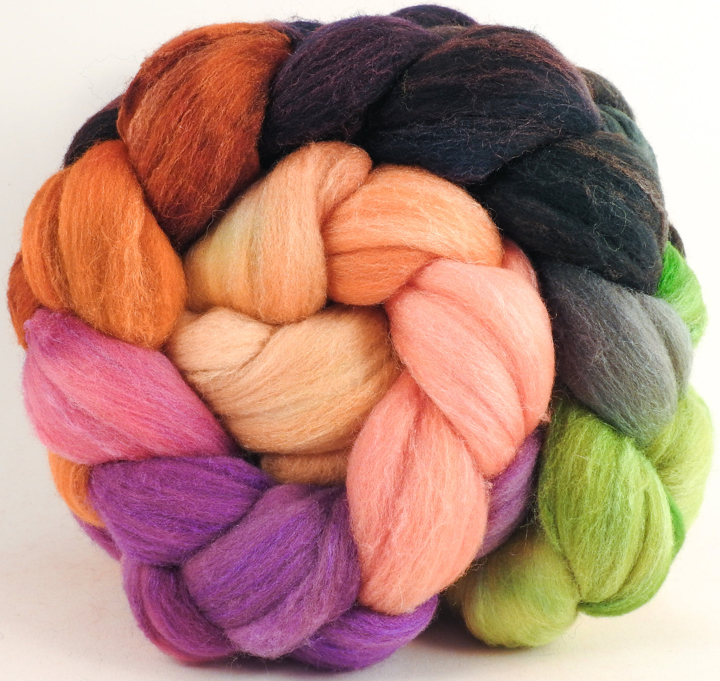 Hand dyed top for spinning - Dwarf Kingfisher B (5.3 oz.) Rambouillet /tussah silk (75/25)