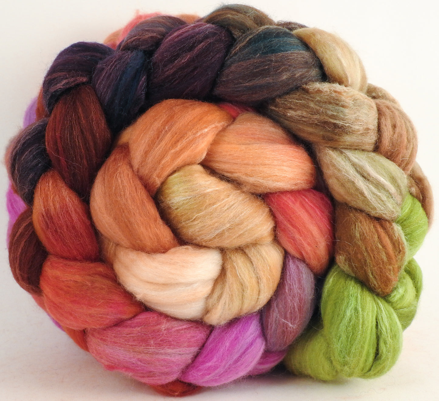 Batt in a Braid #35- Dwarf Kingfisher A - (5.5 oz) - Sw Merino (18.5 mic) /Merino (18.5 mic) / Tussah Silk (40/40/20)