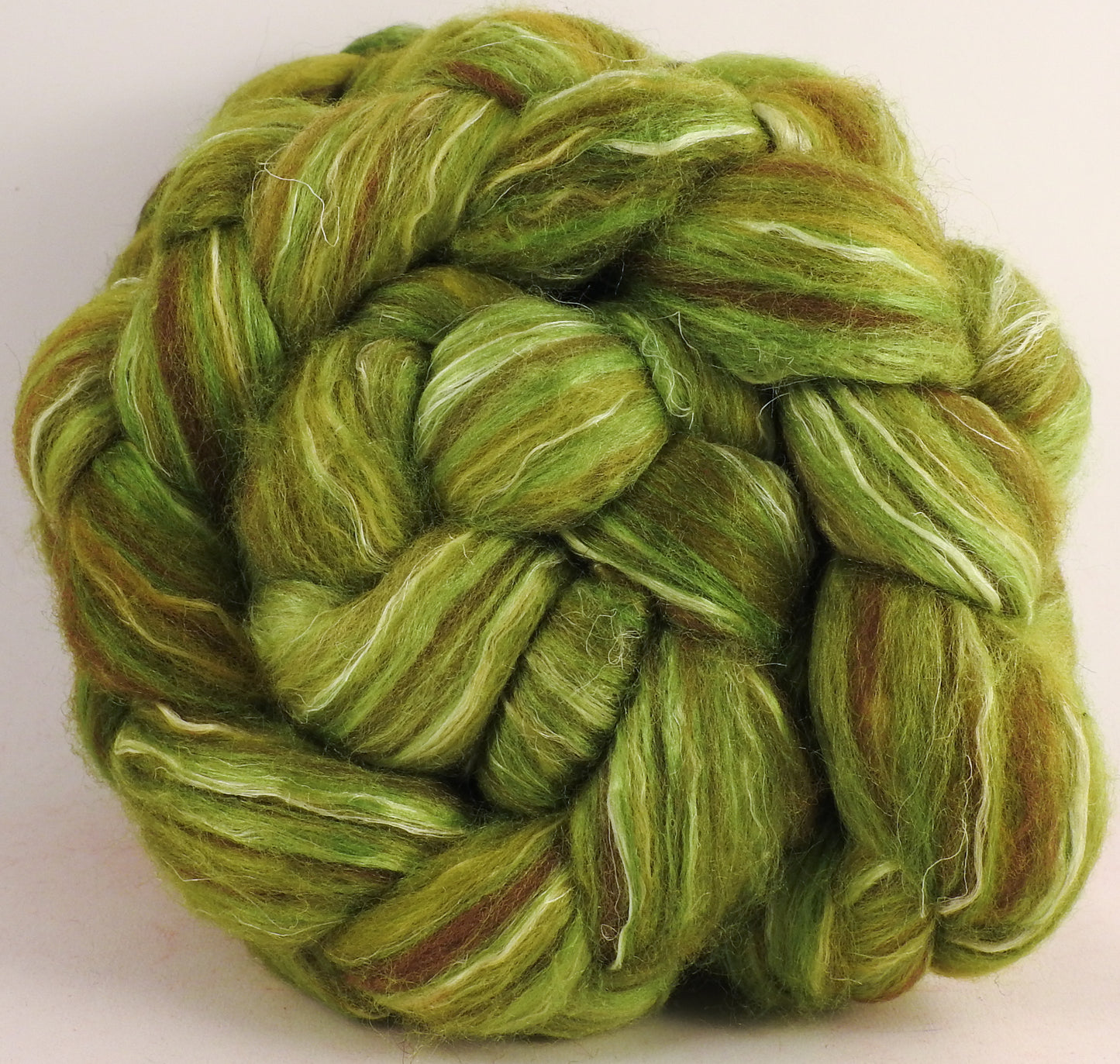 Batt in a Braid #32 -Marshwiggle -(5.7 oz) Manx Loaghtan/ Wht Bfl / Tussah Silk/ Flax( 30/30/30/10)