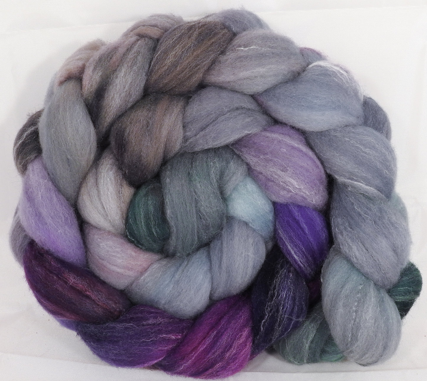 Hand dyed top for spinning -Earl Grey- (5.1 oz.) Targhee/silk/ bamboo ( 80/10/10) - Inglenook Fibers