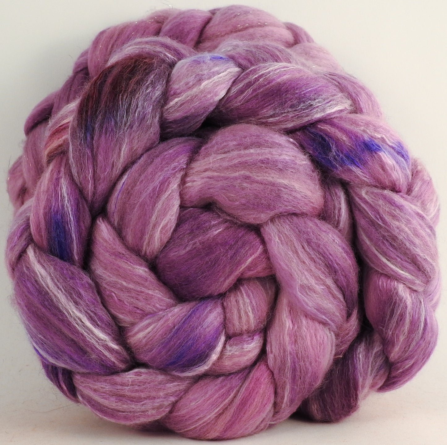 Batt in a Braid #45 -Orchid (6.4 oz.) - Corriedale/Mulberry Silk/Rose Fiber (60/20/20)