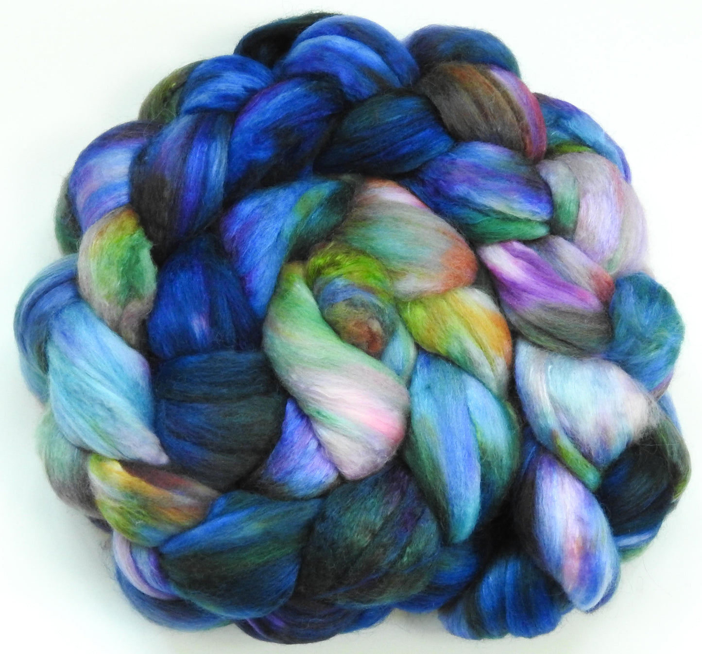 Mind Palace - (4.3 oz)- Batt in a Braid #54- Bleached YAK/Polwarth / Mulberry Silk (40/40/20)