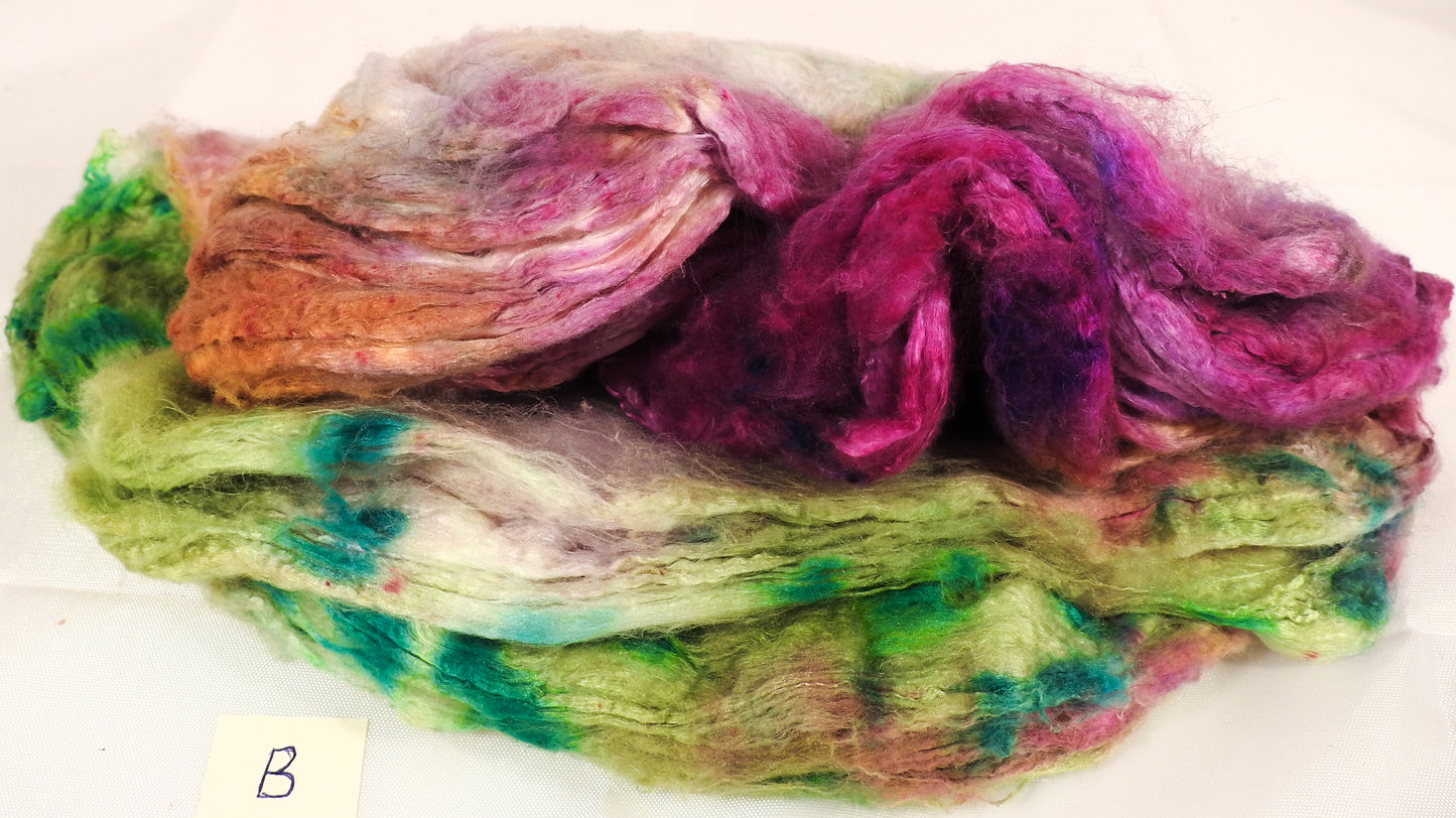 Silk Hankies ( Mawata) for Spinning and Felting - Inglenook Fibers