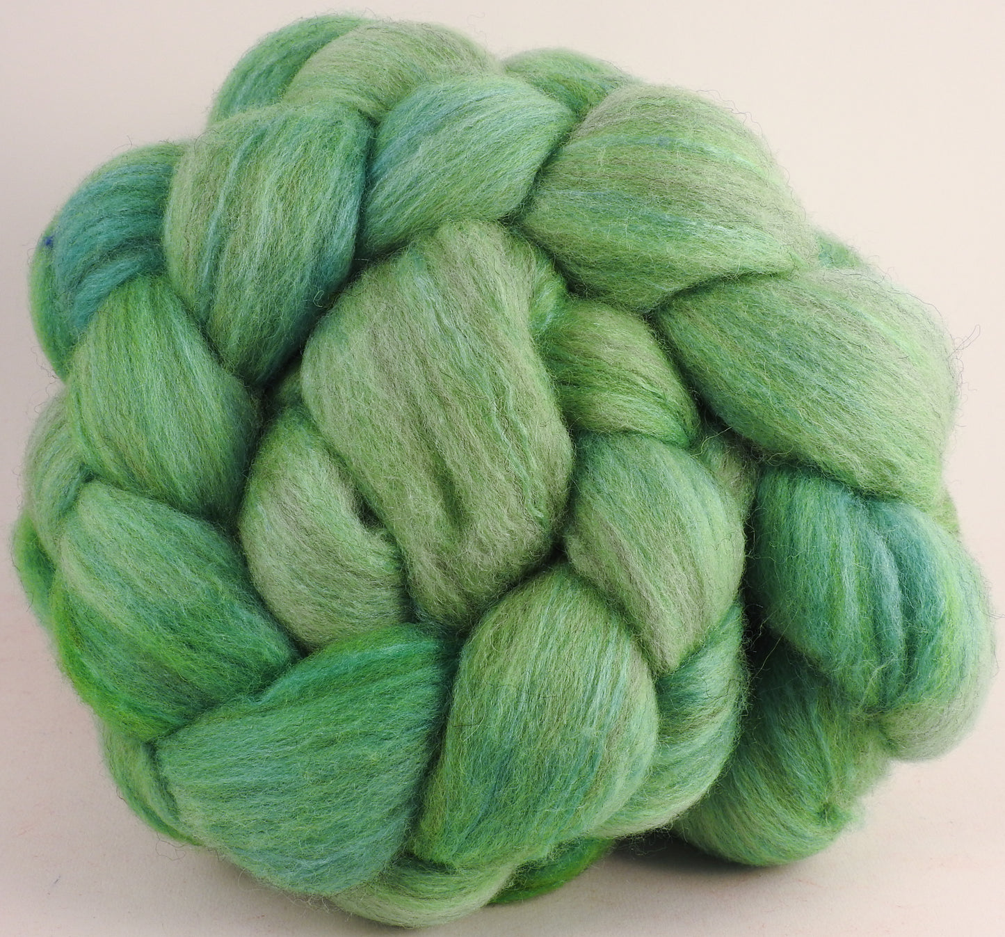 Batt in a Braid #27 -Seafoam - Lt. Grey Shetland/ Falkland Merino / tussah silk (50/25/25)