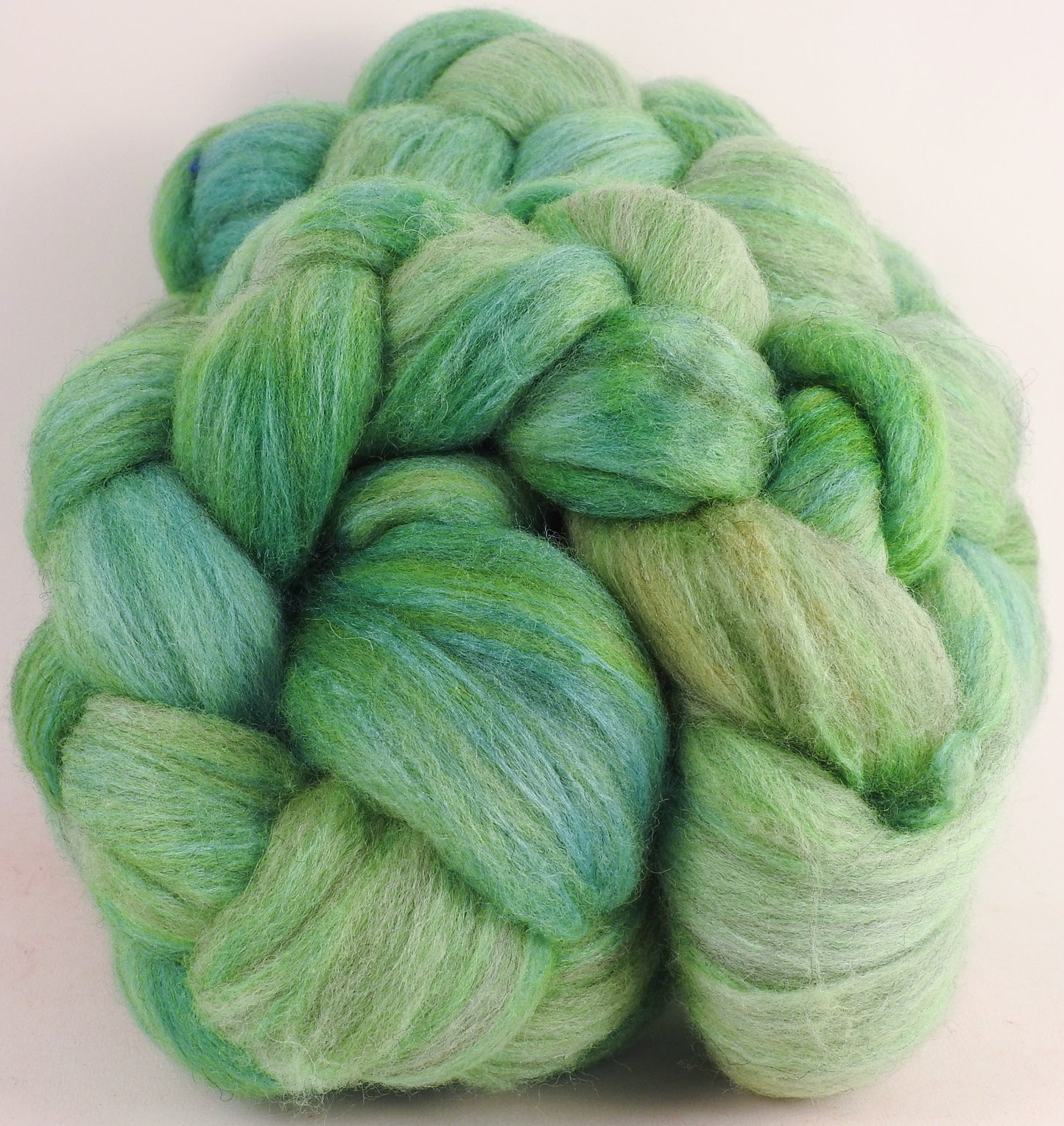 Batt in a Braid #27 -Seafoam - Lt. Grey Shetland/ Falkland Merino / tussah silk (50/25/25)