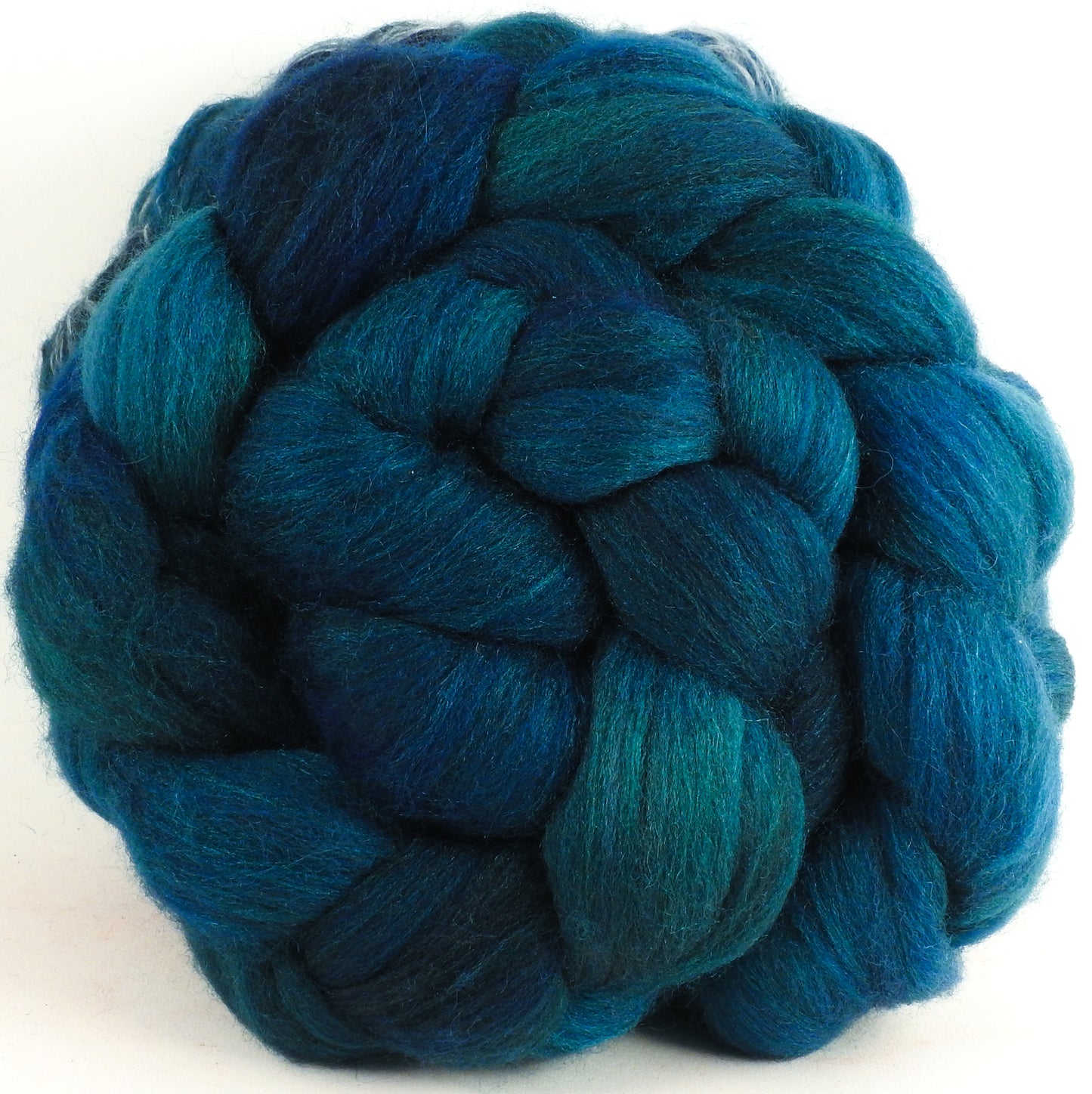 Batt in a Braid #27 - Maelstrom -( 5.8 oz. ) Lt. Grey Shetland/ Falkland Merino / tussah silk (50/25/25)