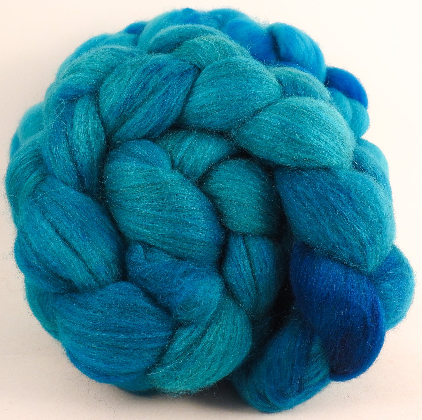 Batt in a Braid #27 -Celestial -( 5.8 oz. ) Lt. Grey Shetland/ Falkland Merino / tussah silk (50/25/25)