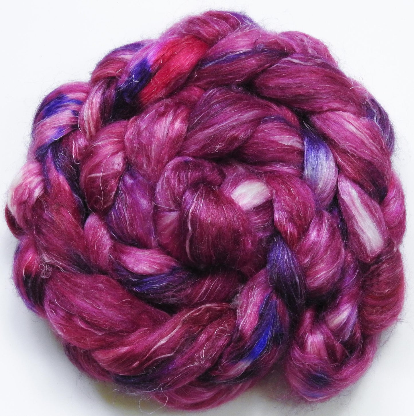 Redbud- Tussah Silk / flax roving (65/35) - 5.9 oz.