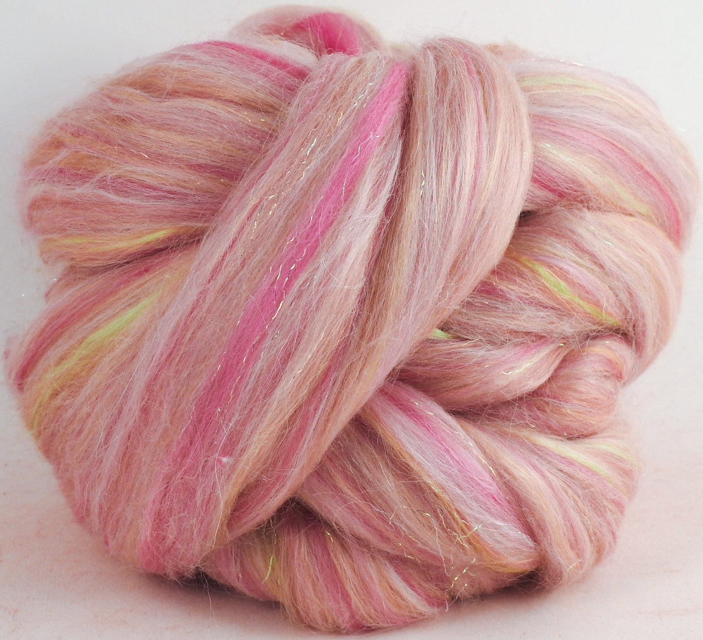 Peace Rose - Merino/ Suri Alpaca /Mulberry Silk/ Pearl Fiber / Icicle Stellina (40/25/15/15/5)