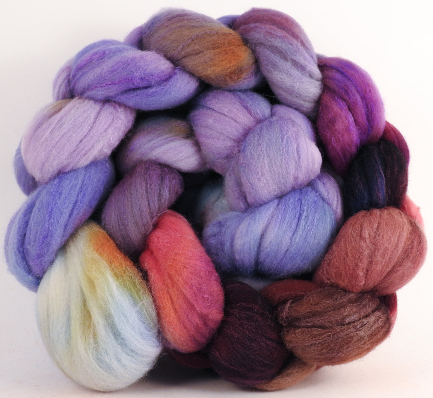 Hand dyed top for spinning -Provence (6.3 oz.) Rambouillet /tussah silk (75/25)