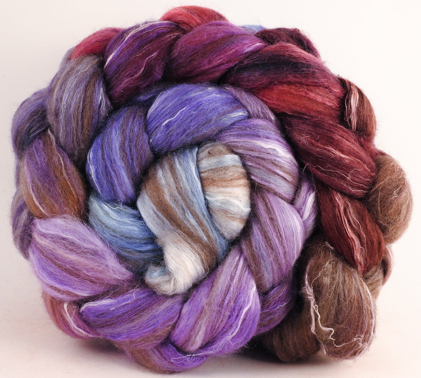 Batt in a Braid #32 -Provence -(5.5 oz) Manx Loaghtan/ Wht Bfl / Tussah Silk/ Flax( 30/30/30/10)