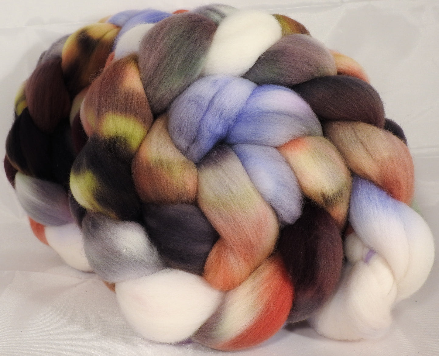 Hand dyed top for spinning -Hoarfrost - Organic polwarth - Inglenook Fibers