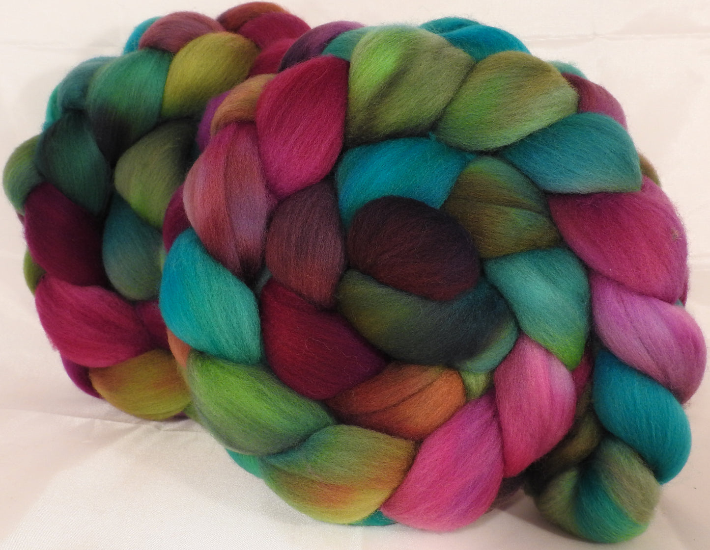 Hand dyed top for spinning -Puff the Magic Dragon - (5.3 oz.) Organic polwarth - Inglenook Fibers