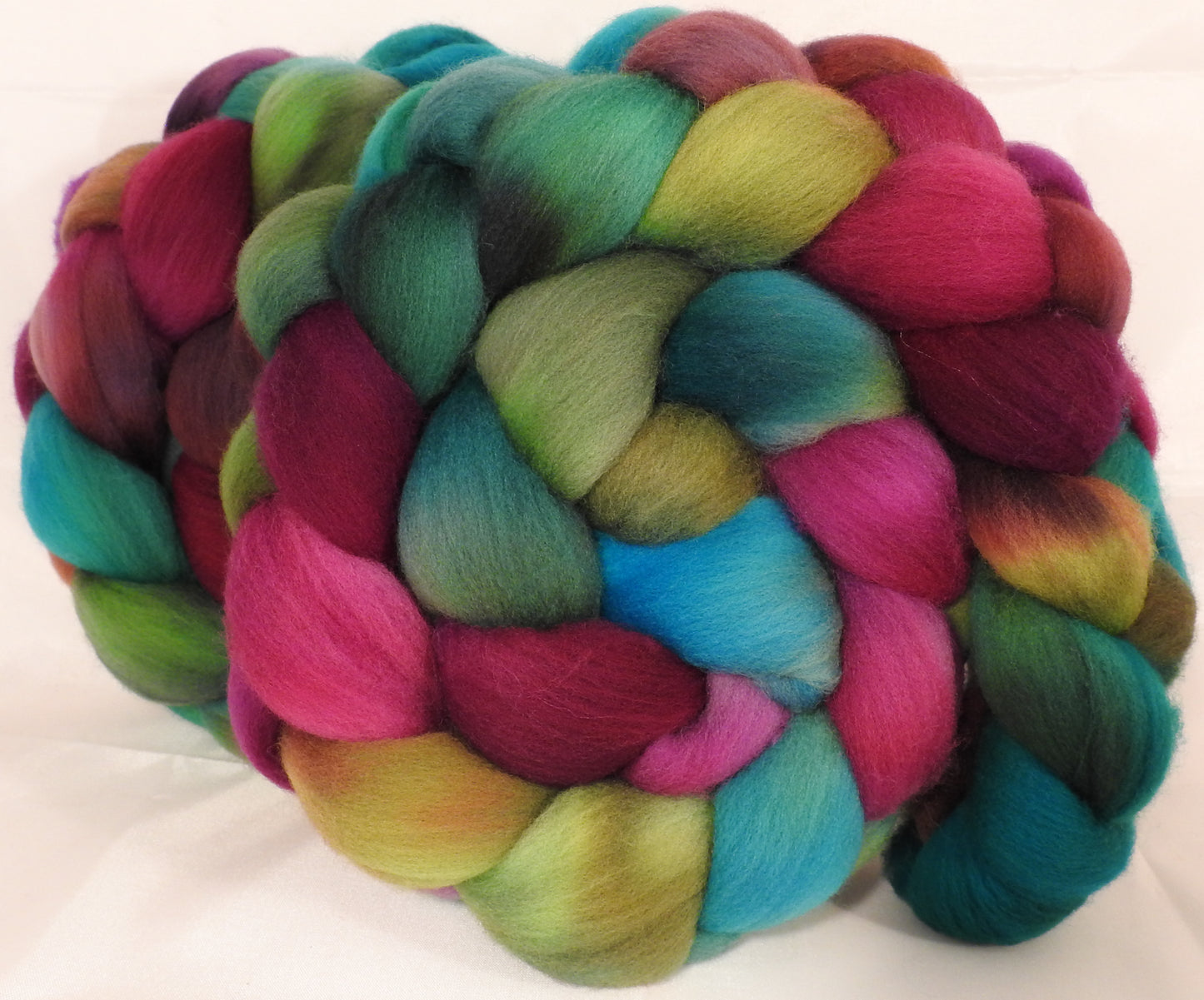 Hand dyed top for spinning -Puff the Magic Dragon - (5.3 oz.) Organic polwarth - Inglenook Fibers