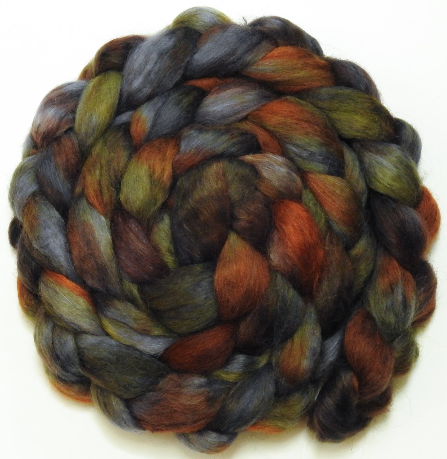 Mines of Moria(5.6 oz) - Batt in a Braid #52- Wensleydale/ Mulberry silk/ Polwarth (60/25/15)