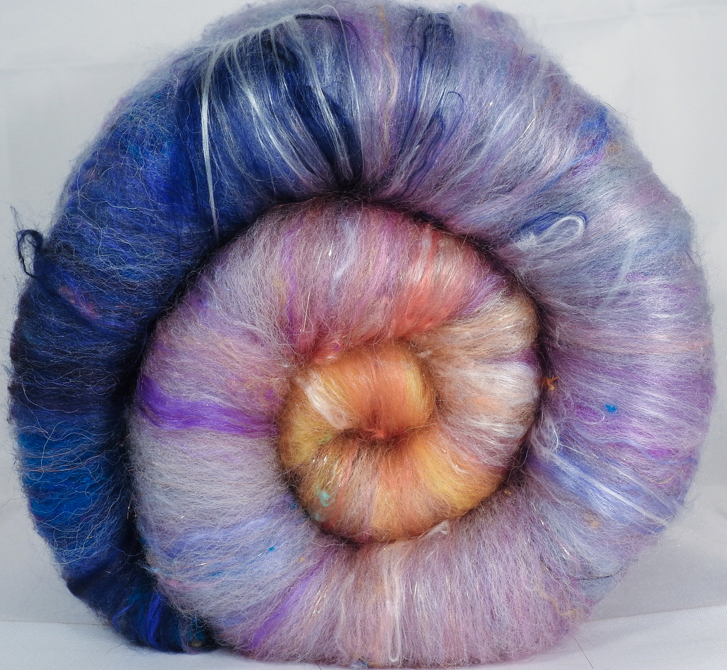 New Beginnings (3.6 oz.)- Roly-Poly Batts- 30% Nash Island fleece, merino, silk, rambouillet, bamboo, silk noil, angelina - Inglenook Fibers