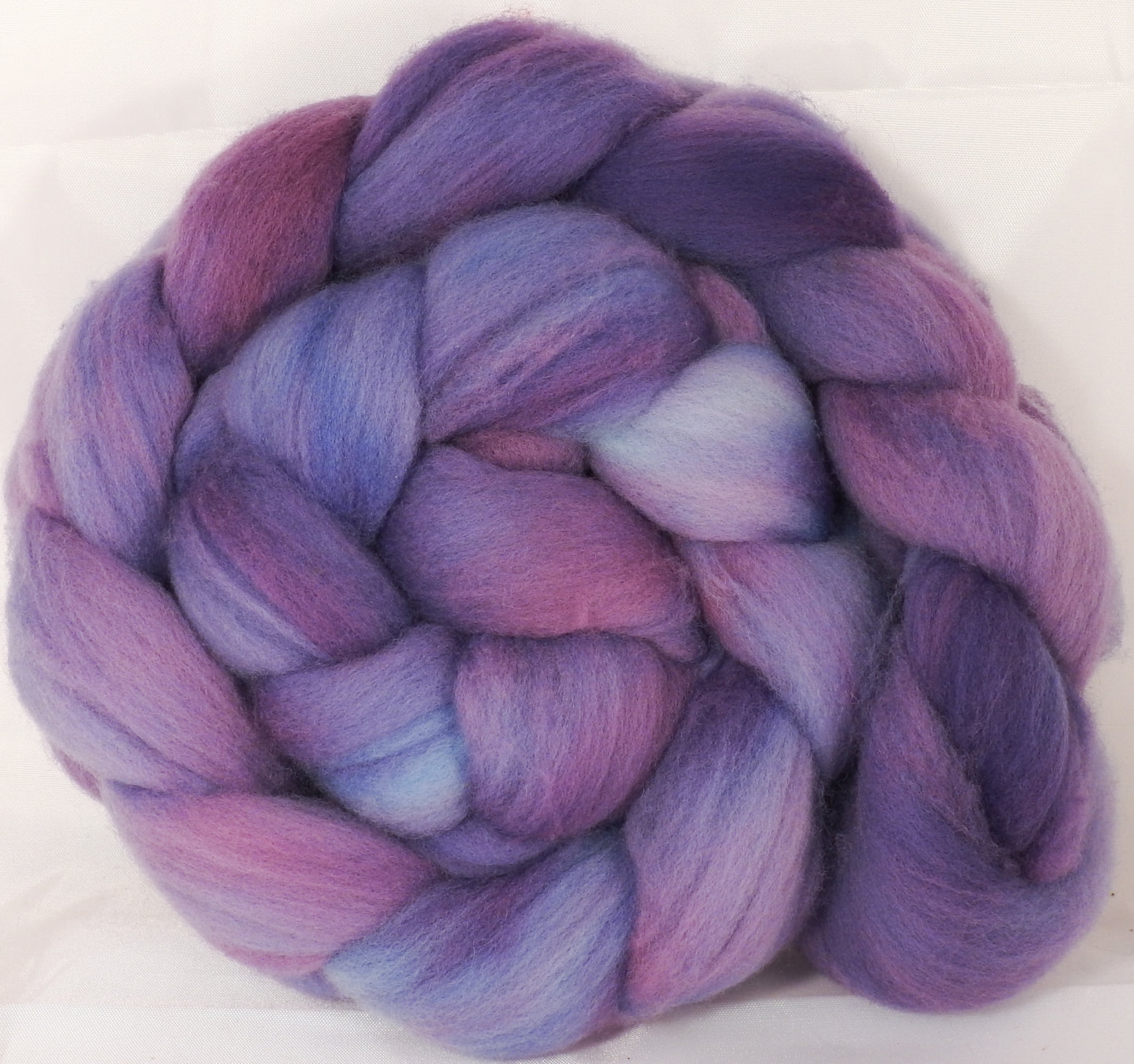 Hand dyed top for spinning -Periwinkle - (5.5 oz.) Organic polwarth - Inglenook Fibers